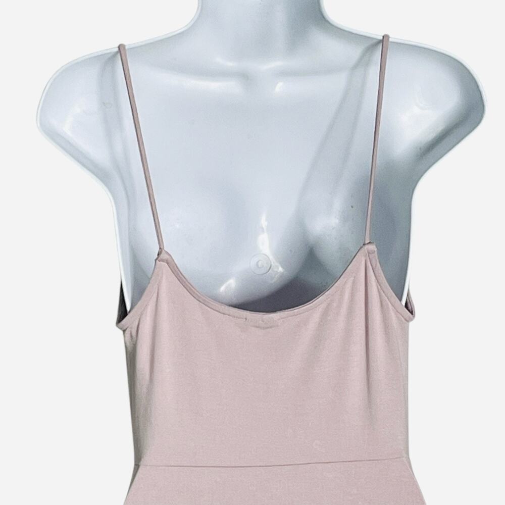 NWT ASOS Slip Dress Sz 4 Petite Stretch Spaghetti Straps Tulip Hem Blush Pink - Picture 6 of 9